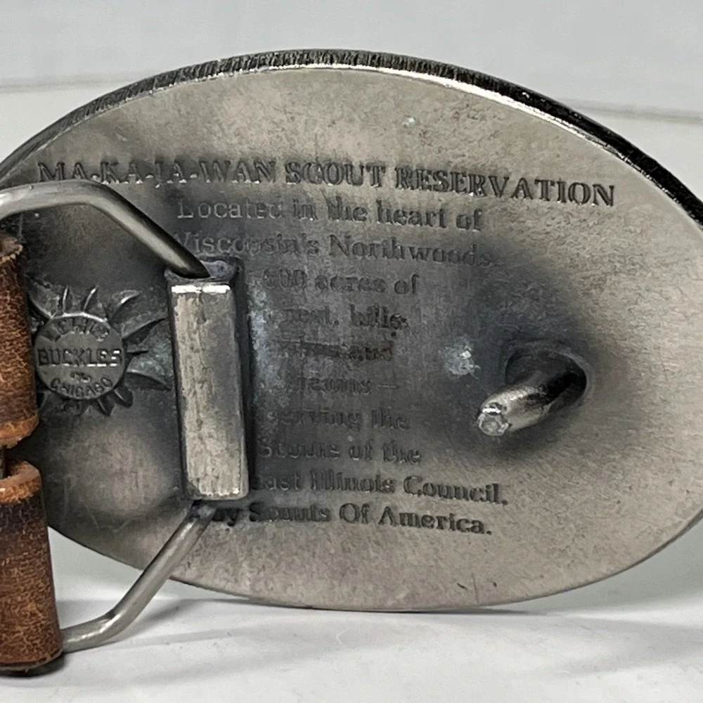 Ma-Ka-Ja-Wan Scout Reservation Camp Belt With Buckle Vintage Lewis Leather